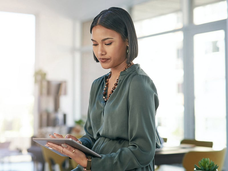 Woman using a tablet